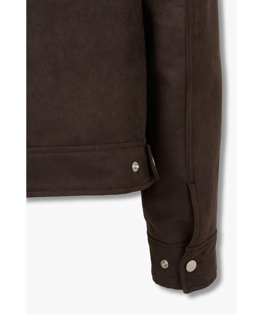 Studio Tomboy [Men] Synthetic Suede Zip-Up Jumper _Dark Brown_91M6361832