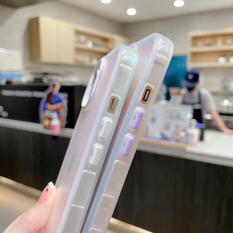 Лазерный матовый Подходит для чехла для мобильного телефона IPhone 15 Apple 13 Градиентный Защита от отпечатков пальцев 14 с Любовью Противоударный защитный чехол