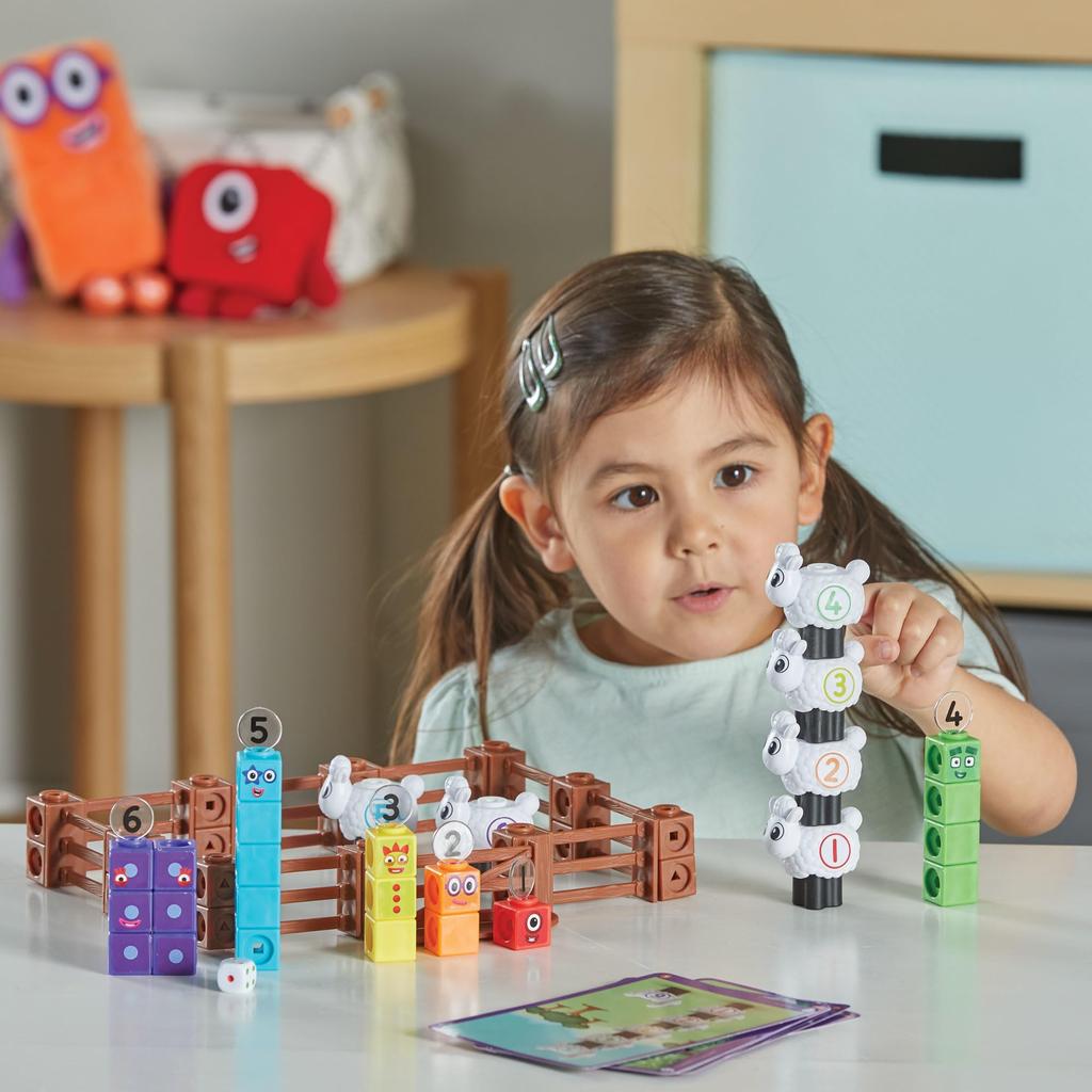 Набор кубиков MathLink Numberblocks, Numberblocks Овечка, Образовательный, Аутентичный, Ферма, Игра, Игрушка, 96093,
