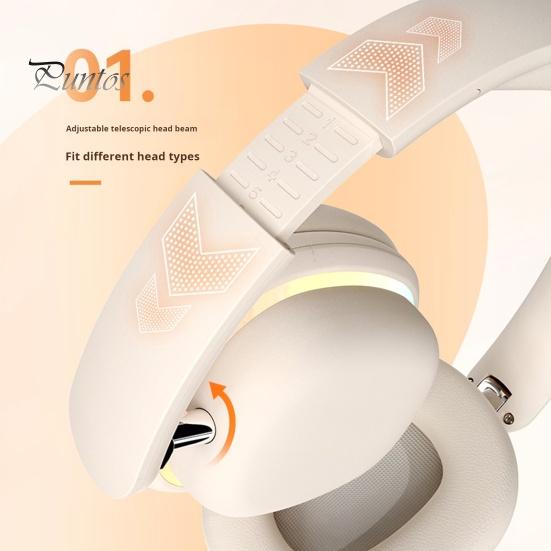 Беспроводные наушники с RGB-подсветкой Легкая конструкция Универсальные складные Bluetooth-совместимые игровые наушники с микрофоном