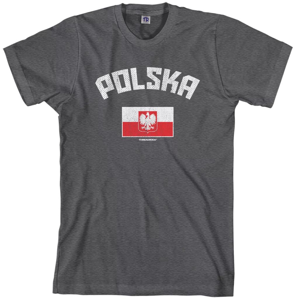 Threadrock Men's Polska Polish Flag T shirt Poland Pride