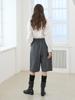LBYL Wool Grey Pintuck Half Pants