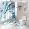 Занавеска для душа в ванной из четырех частей, цифровая печать, мраморная, водонепроницаемая, занавеска-перегородка для туалета, коврик для ванной