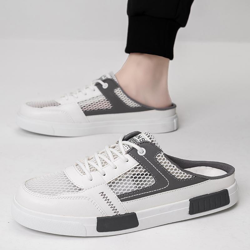 Мужские кроссовки, летние сетчатые дышащие парусиновые туфли, кроссовки, мужские сетчатые лоферы без шнуровки, мужская повседневная прогулочная обувь