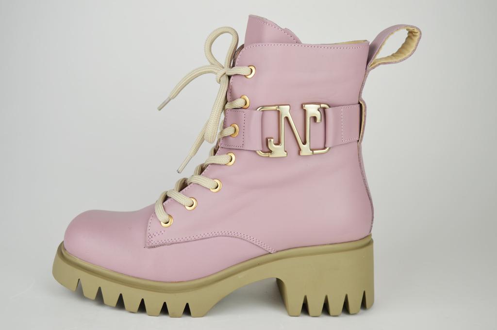 Ботинки кожаные Evromoda 2474 36 Розовые мех