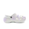 Crocs Classic Platform Lined Clog Purple Bow Beach EVA Comfortable and Versatile Hole Shoes Unisex White