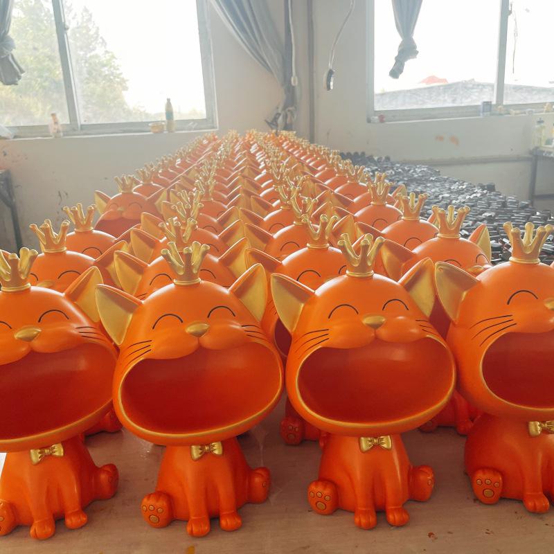 Креативное украшение из смолы в стиле кошки люкс для домашнего декора и хранения ключей