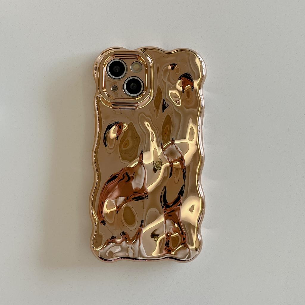 Стильный однотонный стереоскопический чехол-бампер с волнистой текстурой и пузырьками для iPhone 17 16 15 14 13 12 11 Pro Max Plus 17 Air