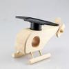 Creative Wooden Solar Powered Airplane Helicopter Model Kids Fun Science Early Educational Toy