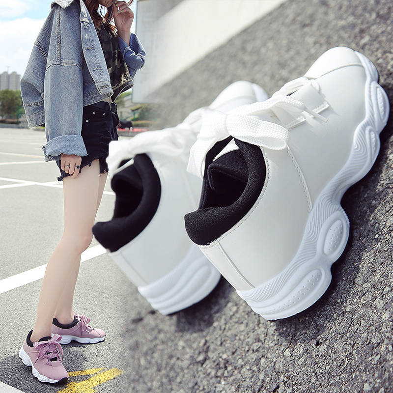 Spring New Women's Casual Shoes Korean Version of Student Platform Sports Shoes Running Shoes Fashion Versatile Trendy Shoes