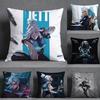 Game Valorants Jeff Pillow Case Square Double-Sided Sofa Cushion Cover Bedroom Bedside Pillow