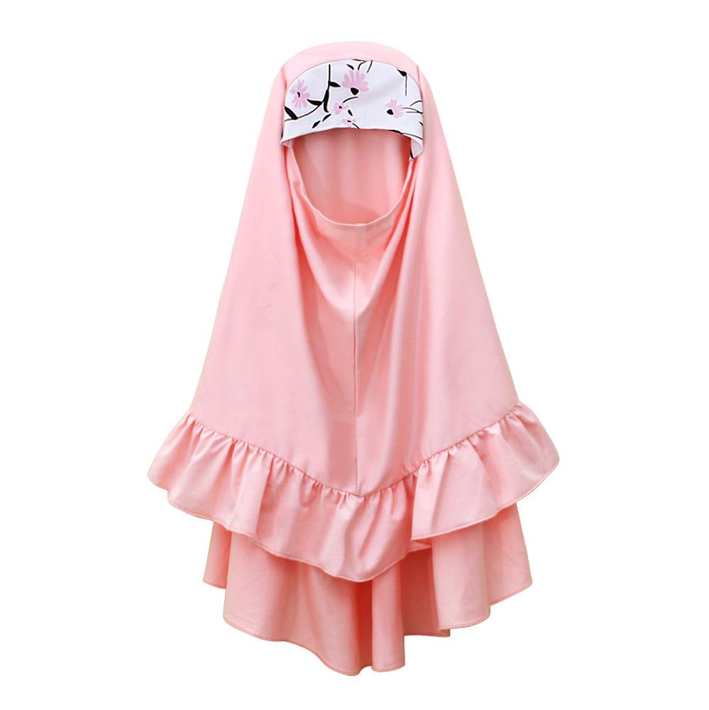 Платья для девочек, детское мусульманское платье для маленьких девочек, платье макси из двух частей для молитвы, хиджаб, исламская Абая, с длинными рукавами, однотонное распашное платье трапециевидной формы для детей 2–9 лет