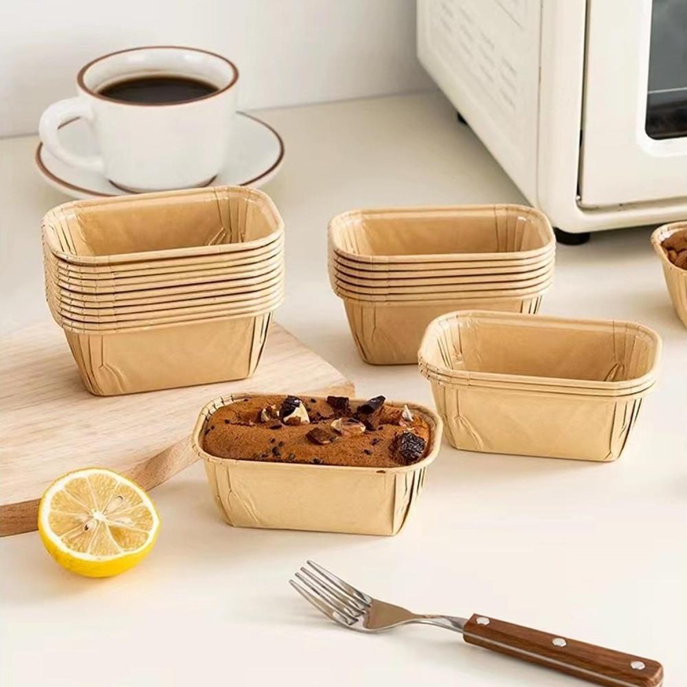 50 формочек для кексов, прямоугольные жиростойкие бумажные вкладыши для кексов, жиростойкие бумажные формы для выпечки маффинов и хлеба.