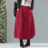 Plus Size Autumn Winter Elastic Waist Corduroy A-line Skirts