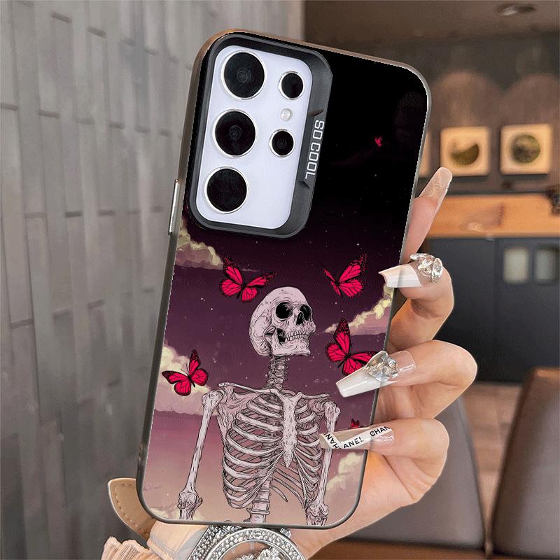 Floral Skull Flower Skeleton Soft Phone Case for Samsung A17 A16 A15 A14 A13 A57 A56 A55 A54 A53 A37 A36 A35 A34 A33 A26 A25 A24