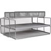 Organisateur de Bureau - EXERZ - 2 Couches - Maille Métallique - Argent - Support de Mémo