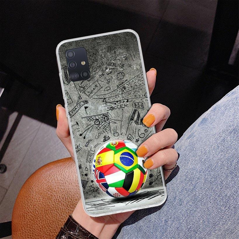 Чехол для телефона с дизайном футбольного мяча для Samsung Galaxy A52 A32 A22 A12 A51 A31 A50S A30S A20S A10S Note 20 Ultra 10 Plus S10