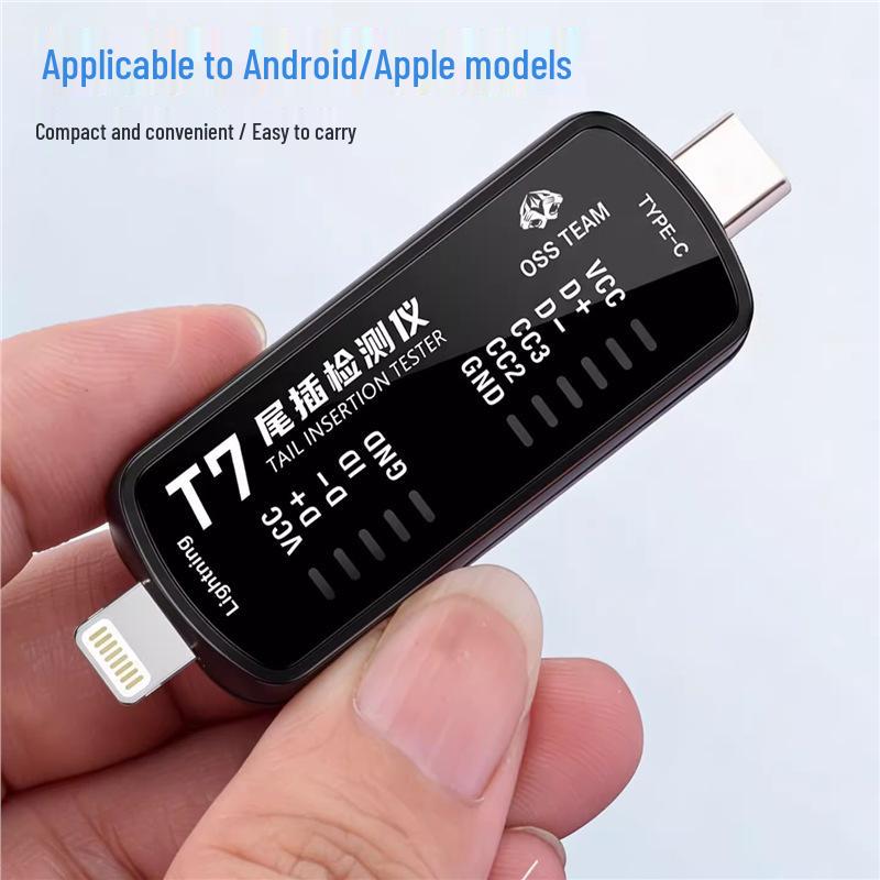 Universal Mobile Tail Plug Tester: Android & Apple Compatibility, No Disassembly Required