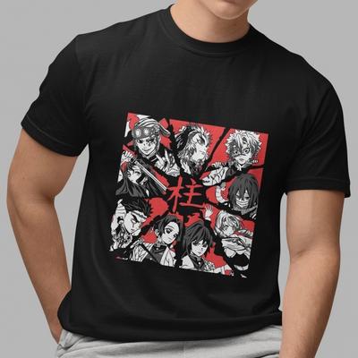 Футболка с героями Столпами Demon Slayer Kimetsu no Yaiba Аниме Графика Унисекс
