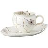 Ale-net Coffee Cup, 11 X 8.5 X 7 Cm, 220cc, Kohiki Small Flower Coffee Cup and Saucer, Ceramic, Microwave Safe, Mino Ware, Made In Japan