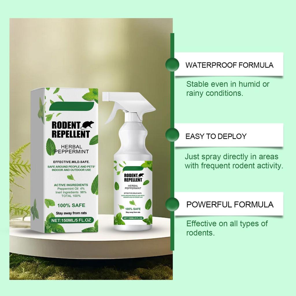 Спрей для удаления крыс со вкусом мяты для уличного сада Спрей для удаления крыс, 150 мл