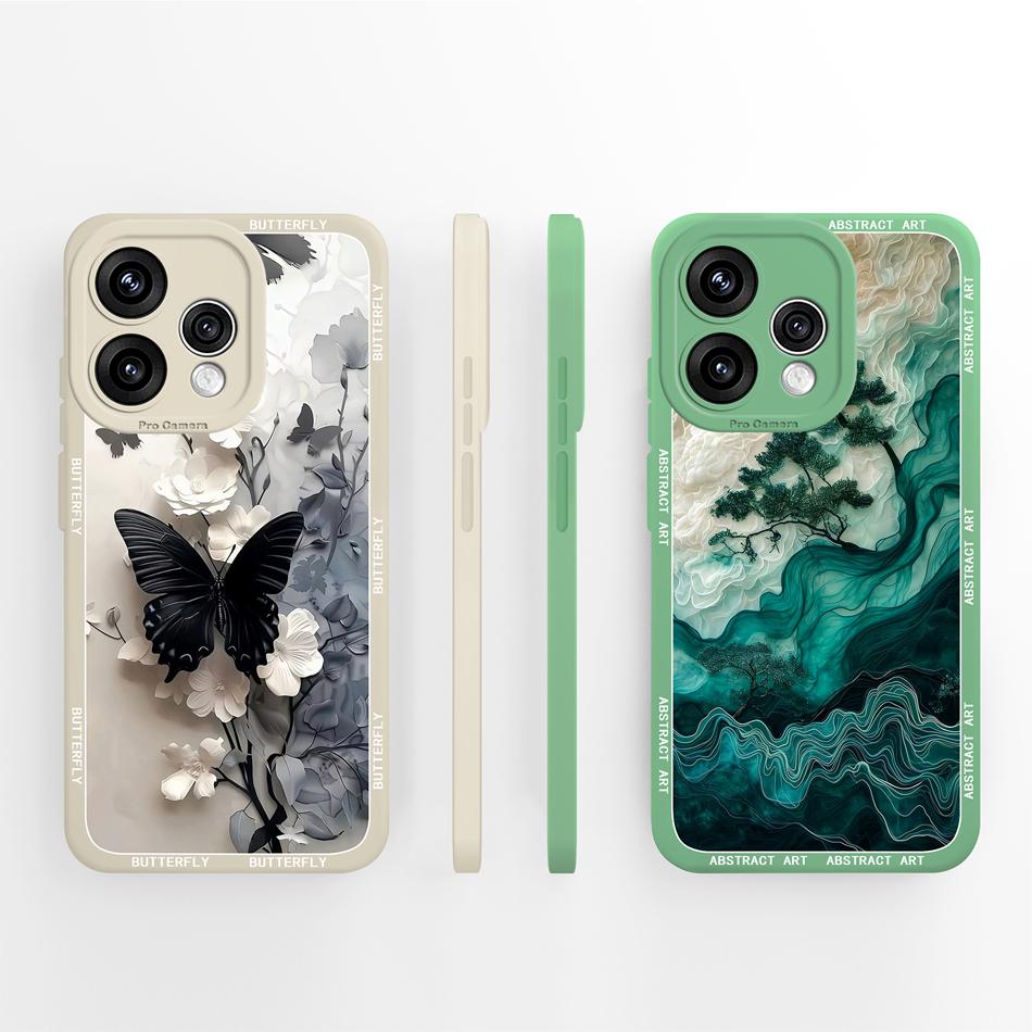 Case For Oppo Reno 15 Pro Mini 15F 15C 5G Lovely Cartoon Patterns Phone Cover For Oppo Reno15 Soft Smooth Liquid Silicone Bumper