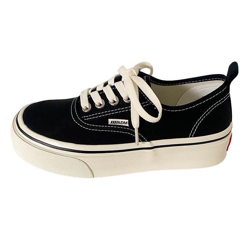 TP368 эластичные шнурки ретро-ботинки на платформе из парусины женские летние новые 2024 популярные туфли для доски универсальные маленькие белые туфли