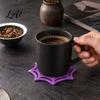 Black Spider Web Mats Shaped Coaster Heat Resistant Hollow Design Cup Mat Unique 3D Printed Halloween Style Desktop Pad for Table Protection