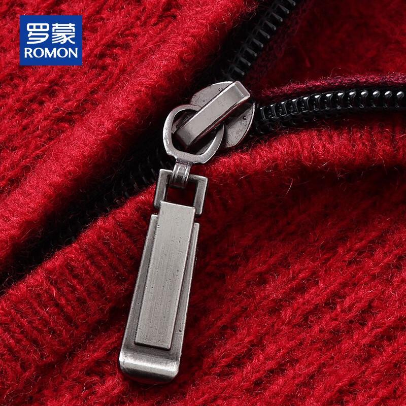 ROMON Men's 100% Pure Wool Half-Zip Pullover Sweater