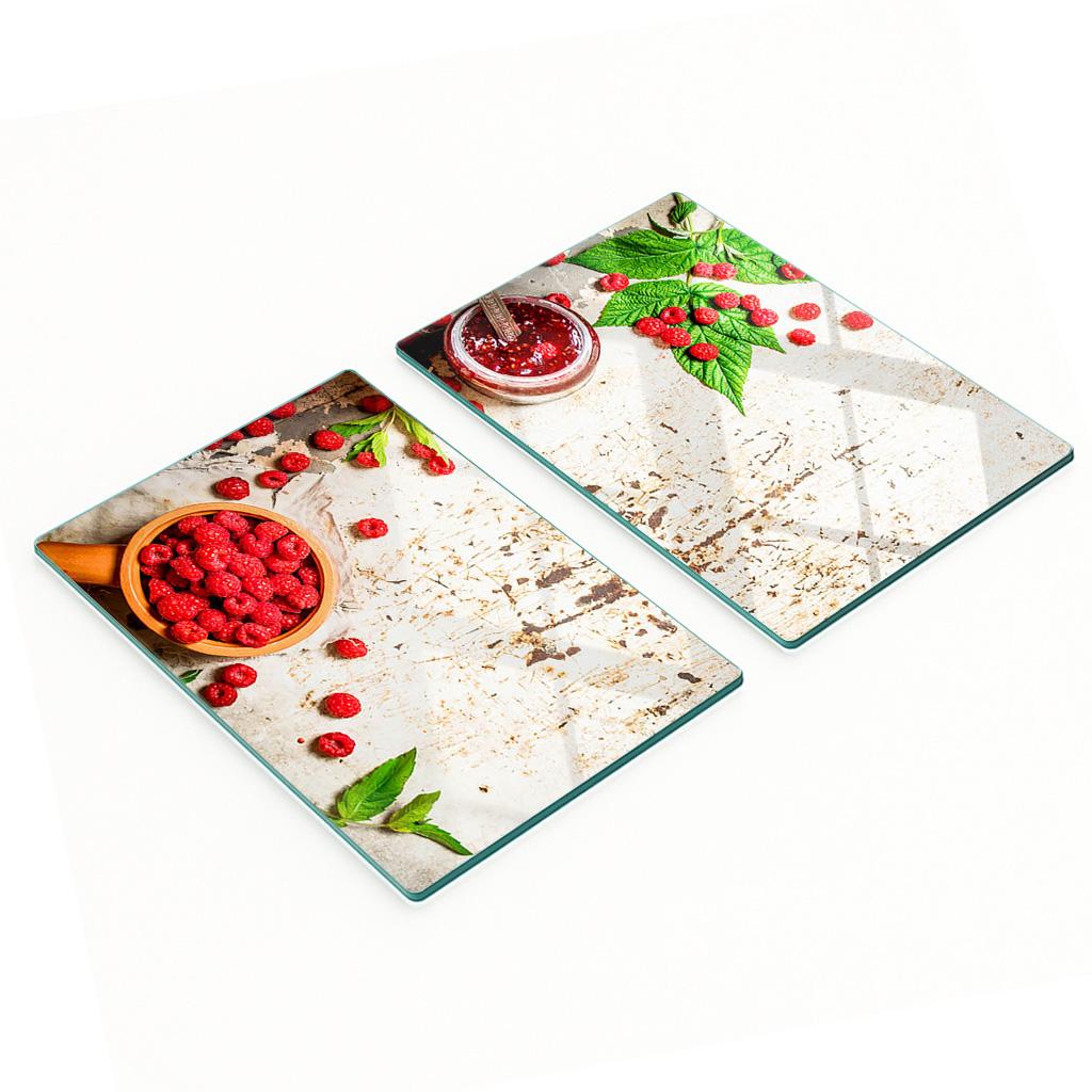 Decorative Glass Chopping and Serving Boards Raspberry Jam 2x40x52 cm