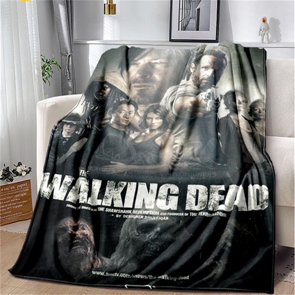 Мягкое плюшевое одеяло с изображением ужасов «Ходячие мертвецы», фланелевое одеяло, одеяло для гостиной, спальни, кровати, дивана, чехол для пикника Bettdecke