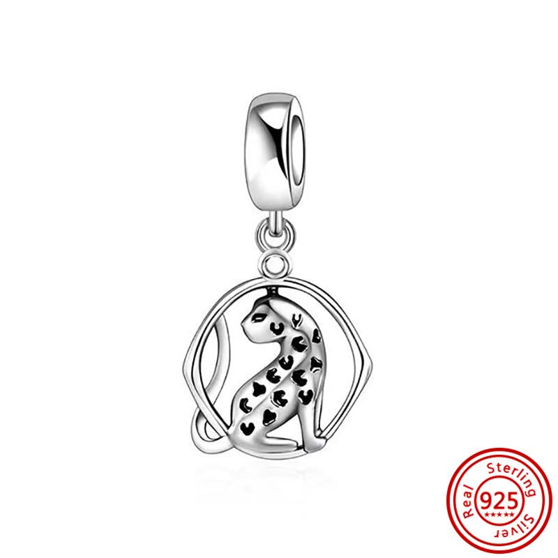 925 медь Милая серия животных Кошка Собака Слон Единорог Птица Подвеска Бусины удачи Подходят для оригинального браслета с шармами Pantaro DIY Циркон