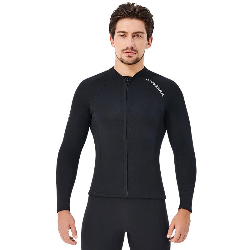 2MM Men's & Women's Long Sleeve Split Top Diving Suit - Thickened for Cold Protection, Ideal for Swimming, Snorkeling, Surfing.