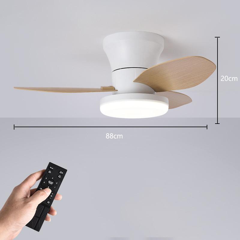 Household Frequency Conversion Ceiling Fan Light Kitchen Bedroom 3 Colors Light Adjustable Electric Ceiling Fan Lamp