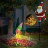 Yousheng Christmas Santa Solar Kettle Lights Garden Lawn Decorative Lights Waterproof Watering Can String Light Metal Santa Ground Lamp for Outdoor