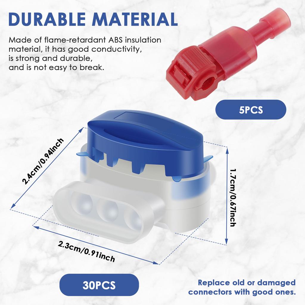 30 шт. Водонепроницаемый кабельный соединитель для роботизированной газонокосилки IDC 314 Соединитель электрических проводов для кабеля 22-14 AWG Роботизированная газонокосилка