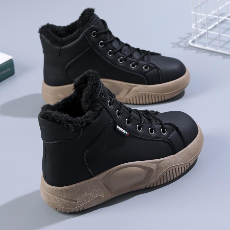 Зимние ботинки из короткого плюша, повседневные, на толстой подошве, женские кроссовки, дизайнерские женские плоские зимние ботинки, теплые женские ботильоны, Botas Mujer