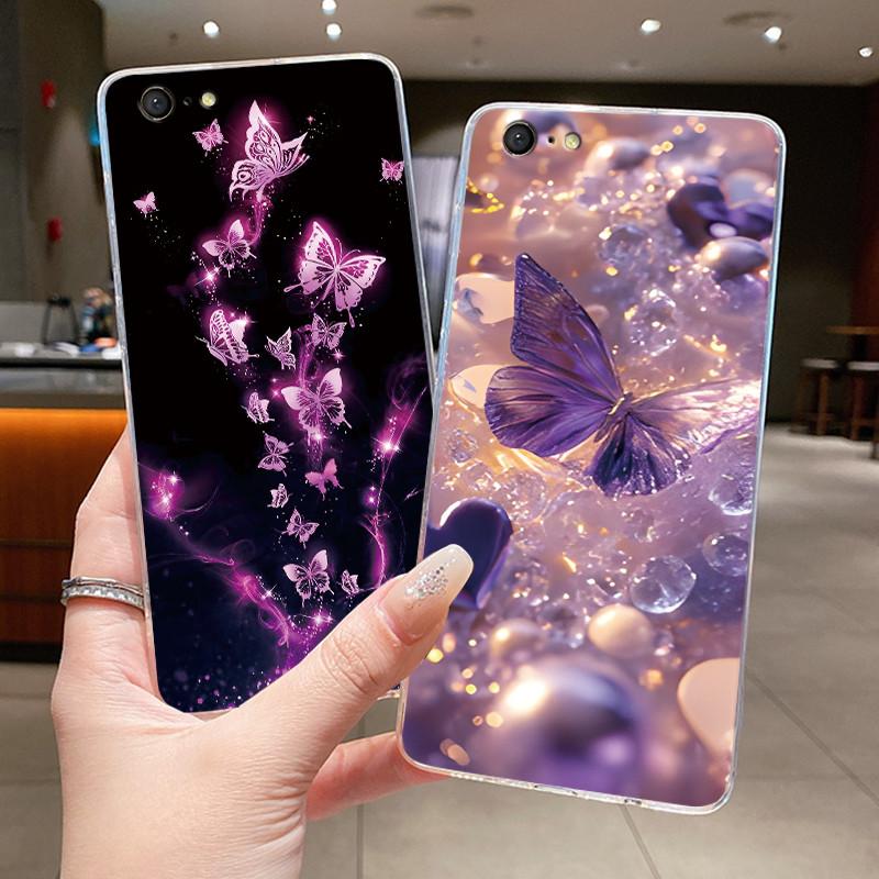 Case For OPPO A39 A57 2016 A59 A59S F1S Flower Butterfly Phone Casing For OPPO CPH1701 Soft Silicone Transparent TPU Jelly Cover