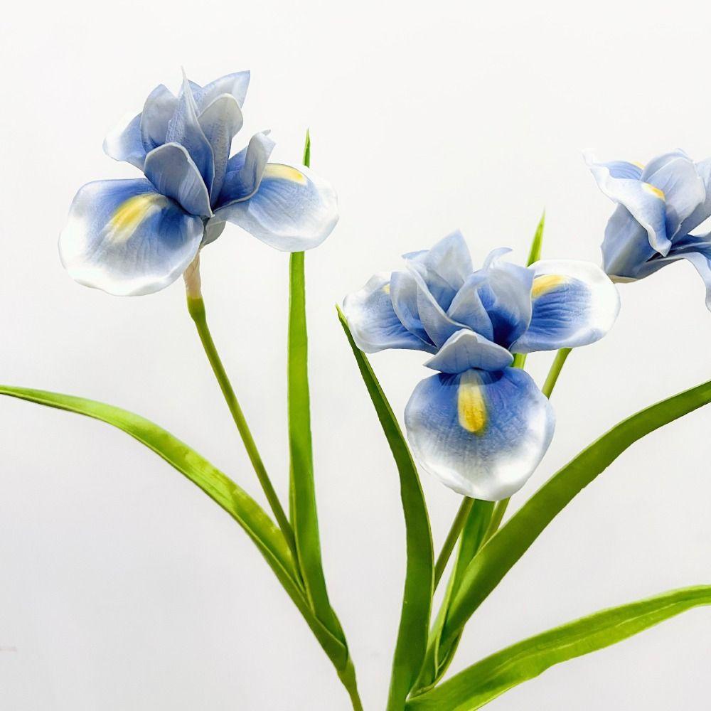 Real Touch Simulation Iris Flower PU Fake Flower Hotel Home Living Room Decor