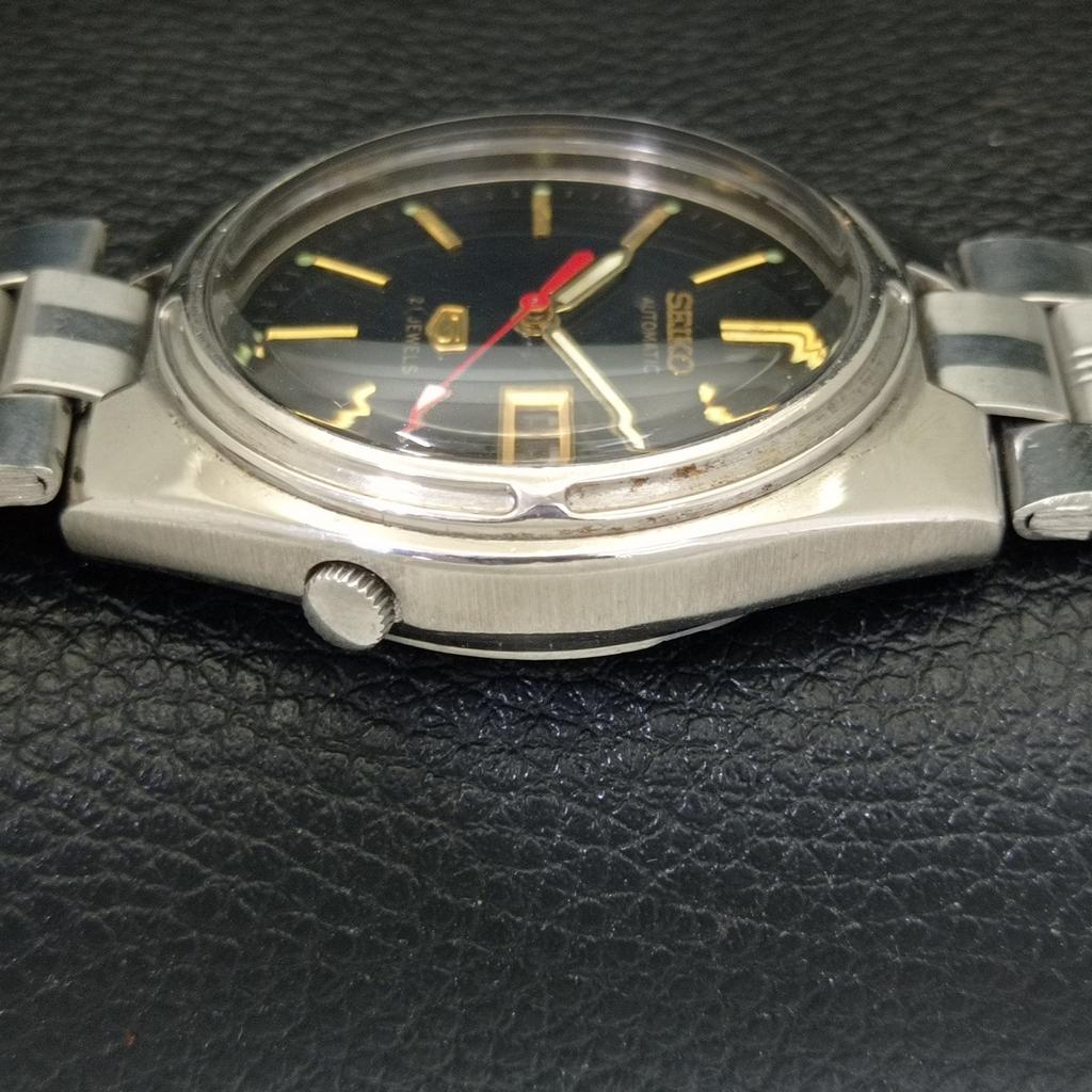 ОРИГИНАЛЬНЫЕ ВИНТАЖНЫЕ МУЖСКИЕ АВТОМАТИЧЕСКИЕ ЧАСЫ SEIKO 5 7019A ЯПОНИЯ С ЧЕРНЫМ ЦИФЕРБЛАТОМ a701916-5 R207-a701916