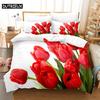 Тюльпаны Комплект пододеяльника Двуспальный 200x200см 3D Цветочный Пододеяльник 220x240 Кинг Постельное белье Полуторный Размер 3шт 2шт Односпальный 140x210