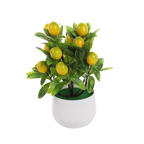 Имитация бонсай, не увядает, никогда не выцветает, устойчива к атмосферным воздействиям, легкий уход, 12 фруктов, искусственный апельсин, персик, фрукты, бонсай, декор для гостиной