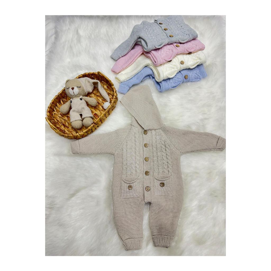Littleland Knitted Baby Jumpsuit With Pockets