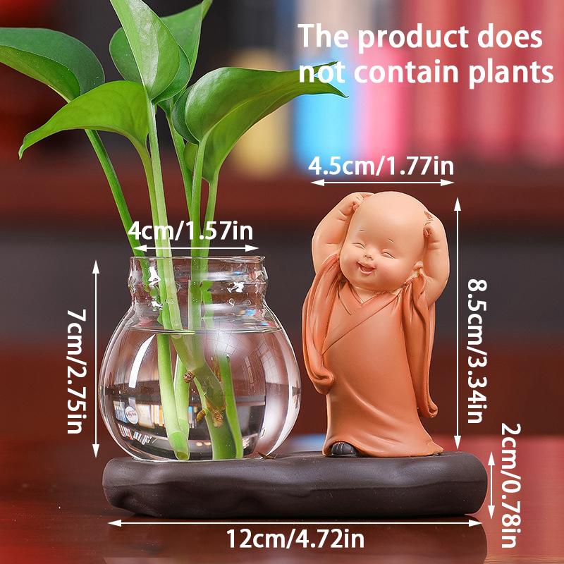 1 шт. офисная гидропоника ваза растение цветочный горшок цветочная композиция маленький монах стеклянная ваза домашняя милая