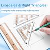 7pcs/ Set Math Geometry Ruler Multifunctional Drawing Tools For Students School Supplies Durable Engineering Design Stationery