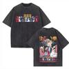 benber Manga Demon Slayer Tshirt Akaza Koyuki Graphic Washed Oversized T Shirt Short Sleeve Cotton Soft Tees Men Women  Female Male 