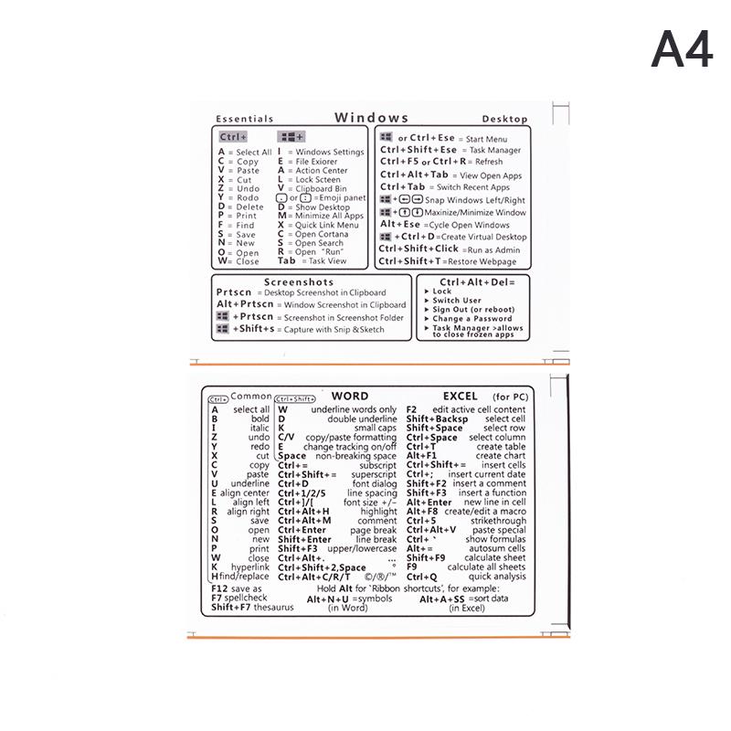 2 шт. Windows/Word справочная клавиатура компьютер ярлык наклейки клейкие съемные наклейки для быстрого справочника клавиатура руководство
