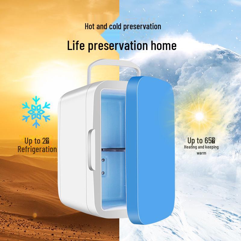 Мини-холодильник двойного назначения для дома и автомобиля объемом 8 л, портативный охладитель/подогреватель на 12 В