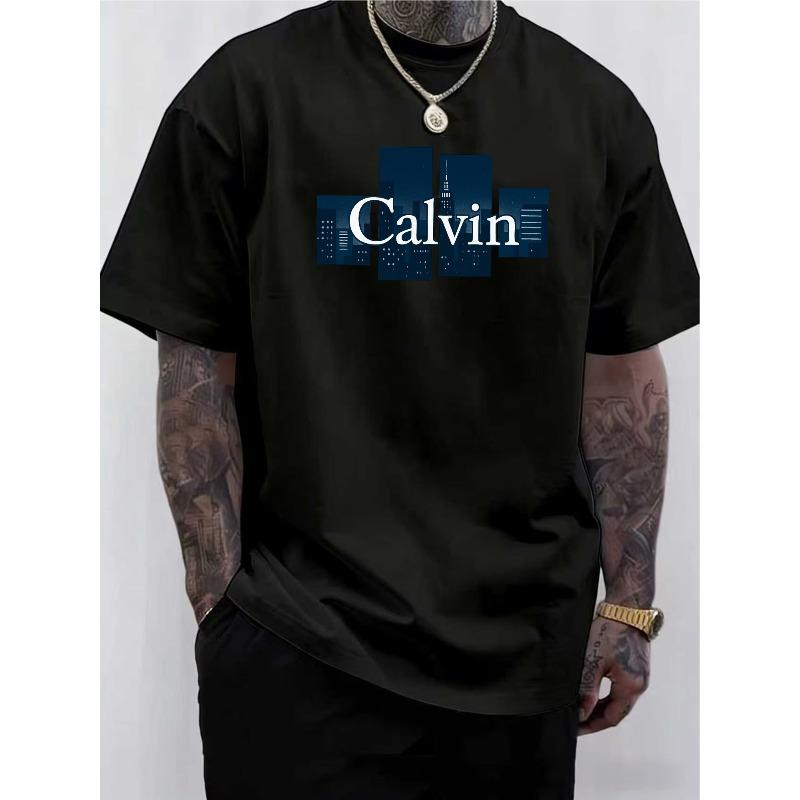 Европейские размеры Мужская футболка с коротким рукавом - Мягкая дышащая ткань, Свободный крой, Круглый вырез, Повседневная рубашка, Можно стирать в машине, для всех