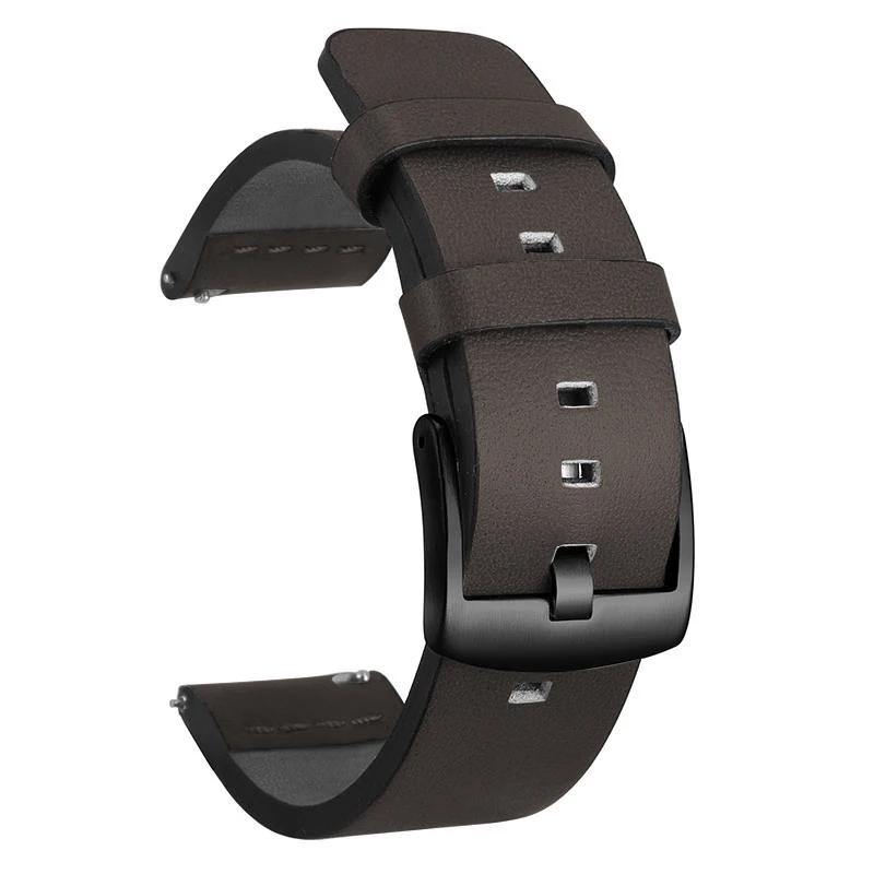 НОВЫЙ 20/22мм ремешок для часов Быстросъемный кожаный ремешок для Samsung Galaxy Watch 3 Active2 40 44мм huawei watch gt2 Ремешок для часов 18 24мм